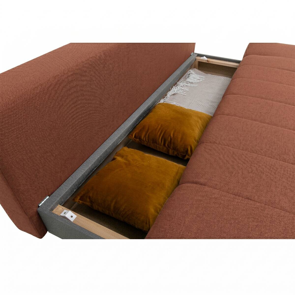 Schlafsofa terracotta Webstoff B/H/T: ca. 195x88x95 cm