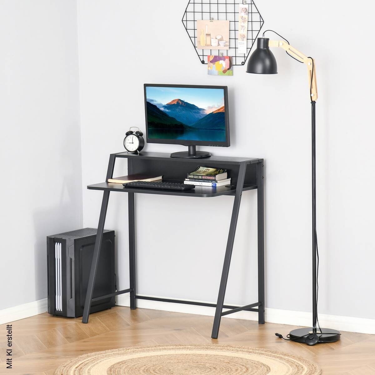 Schreibtisch 836-055BK schwarz B/H/T: ca. 84x85x45 cm