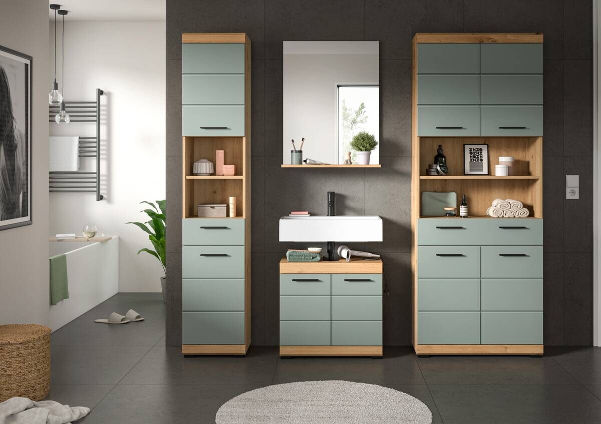 Badezimmer-Set Scout Eiche Artisan Nachbildung salbei Nachbildung B/H/T: ca. 186x191x34 cm