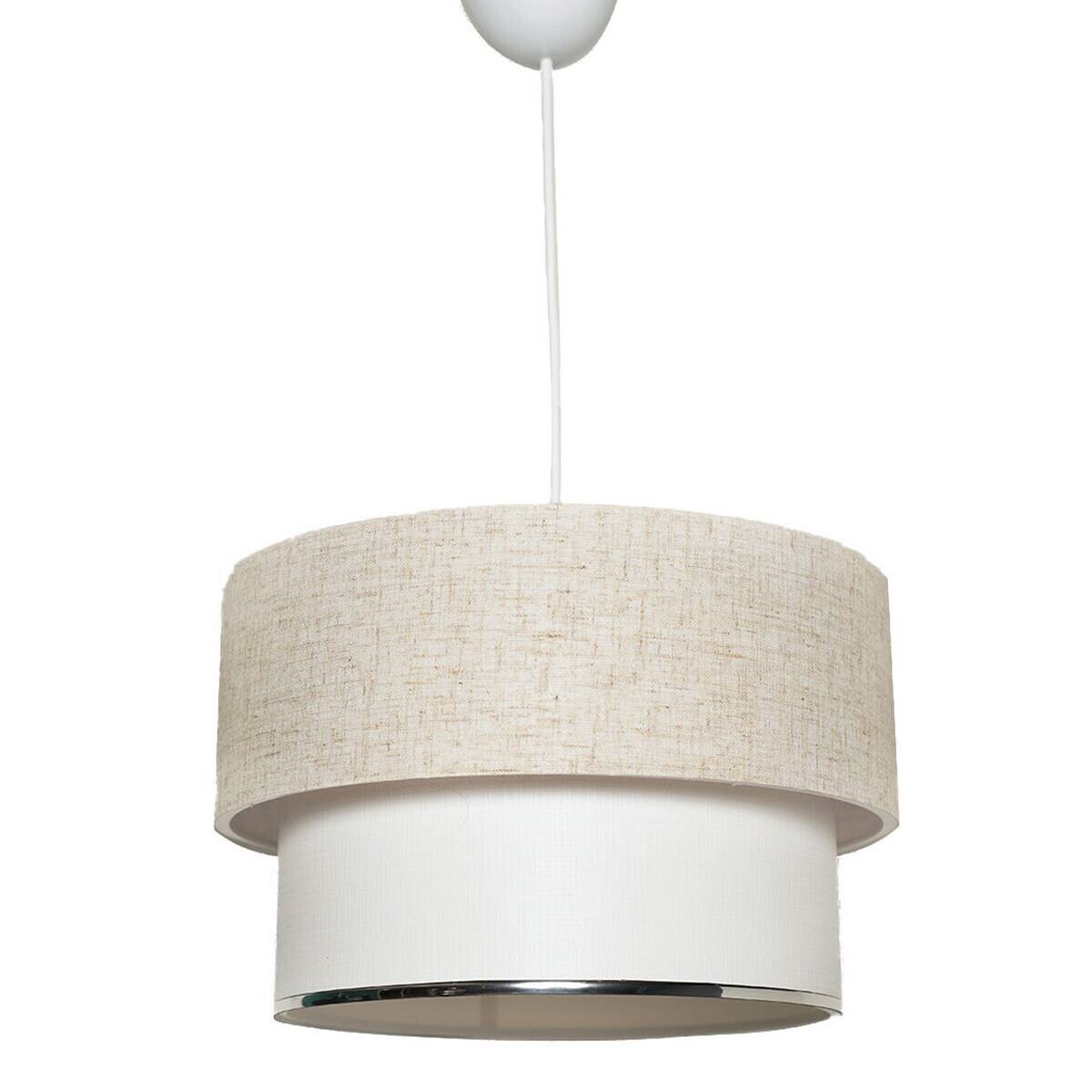 Opviq Pendelleuchte Corbeu creme weiß Metall Baumwolle B/H/L: ca. 30x75x30 cm E27 1 Brennstellen