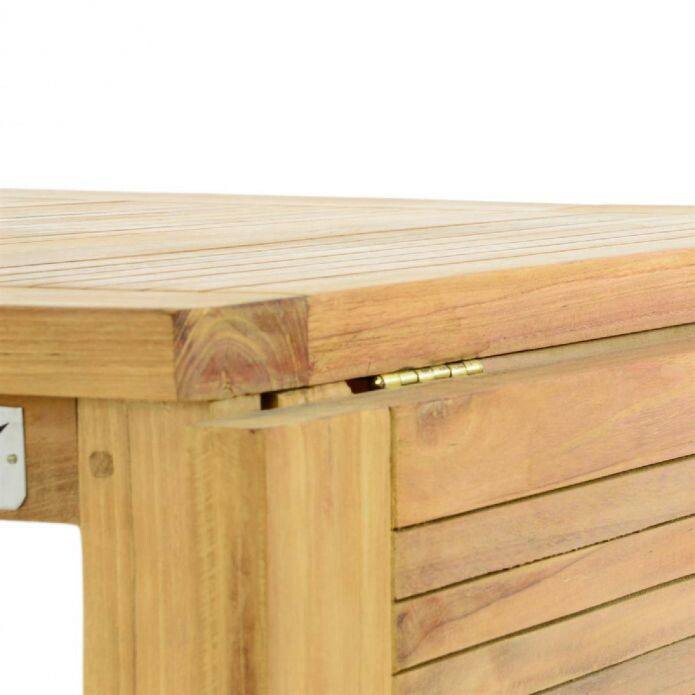 VCM Balkontisch braun Teakholz B/H/L: ca. 65x75x130 cm