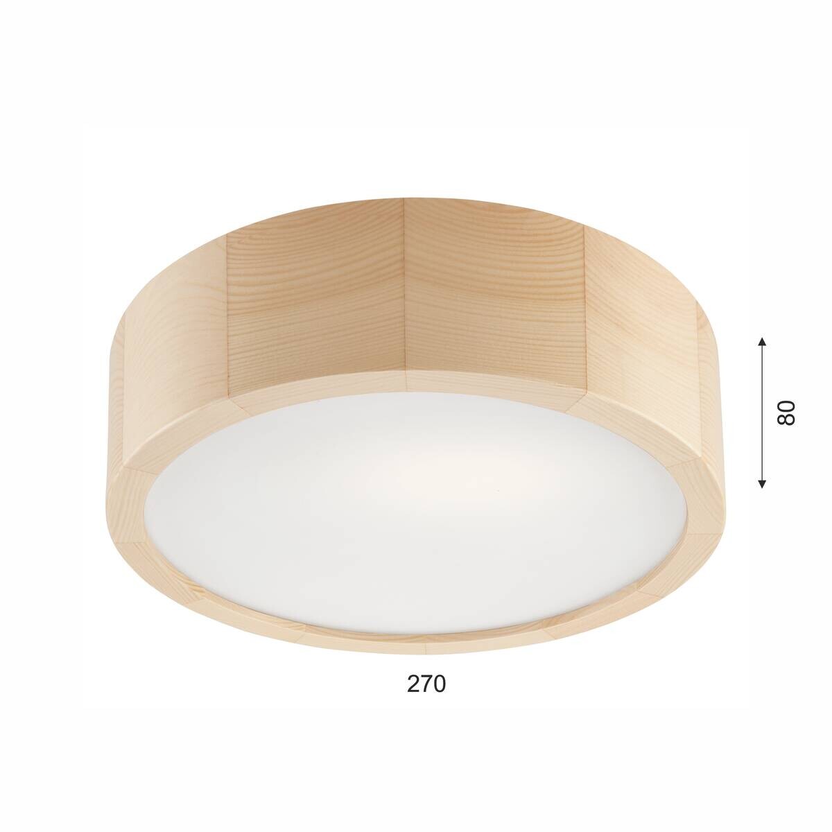 Lamkur Deckenleuchte Eveline kiefer Glas Holz H/L: ca. 8x27 cm E27 1 Brennstellen