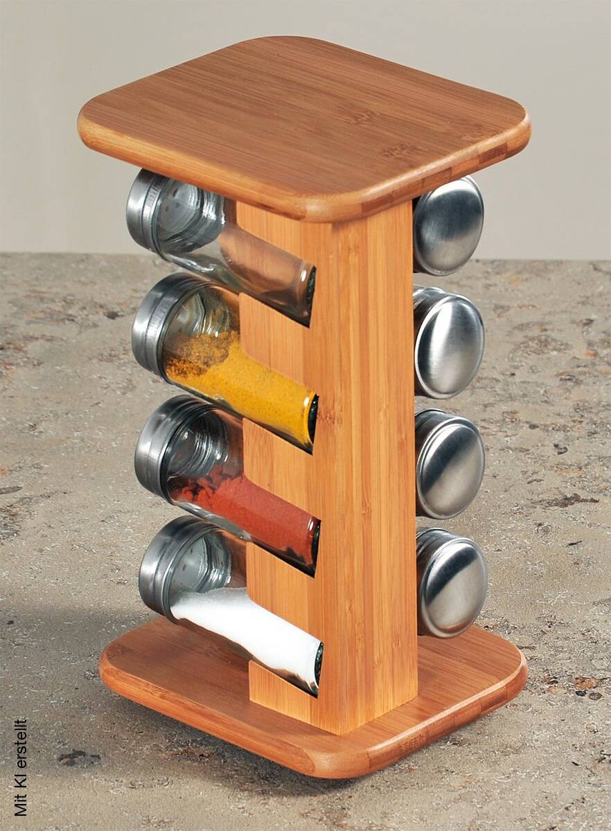Kesper Gewürzkarussell braun Bambus B/H/T: ca. 15x25,5x13 cm