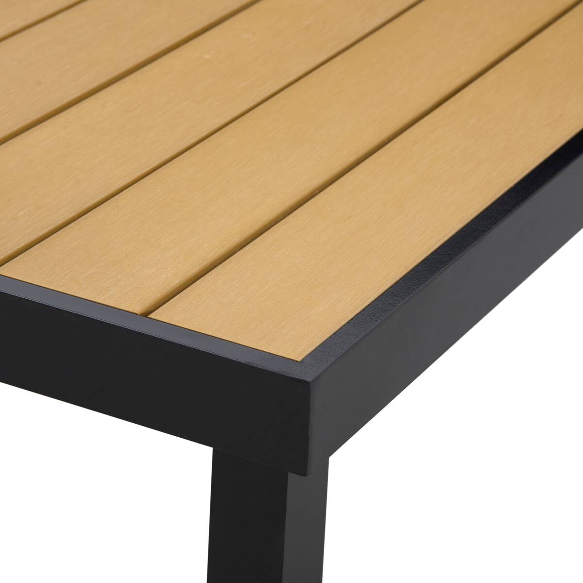 Outsunny Gartentisch natur Kunststoff B/H/L: ca. 90x74x190 cm
