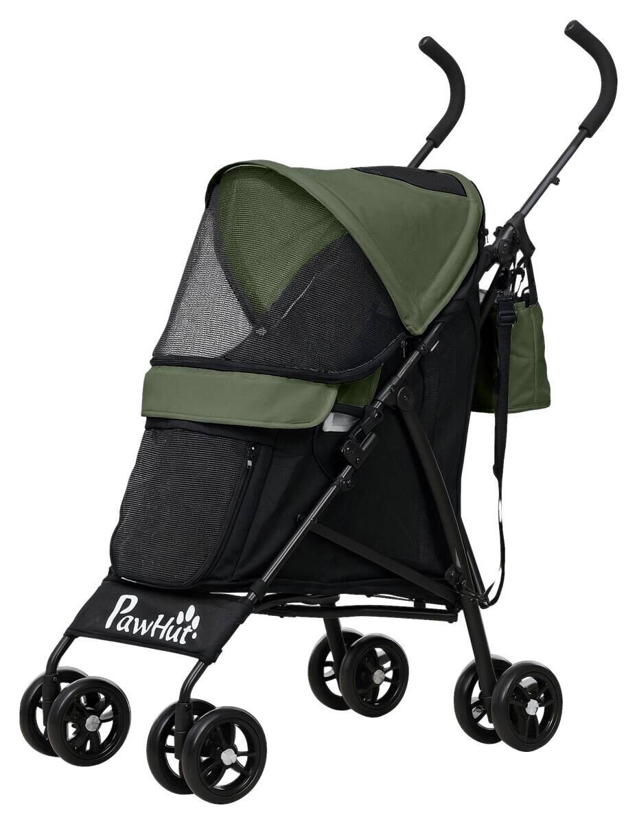 PawHut Hundewagen dunkelgrün Stahl B/H/L: ca. 44x103x76 cm