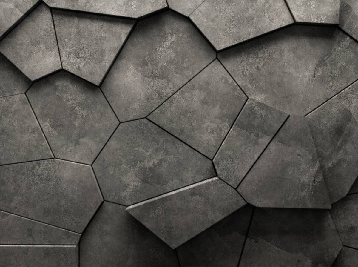 Livingwalls Fototapete 3D-Optik anthrazit grau schwarz B/L: ca. 280x371 cm