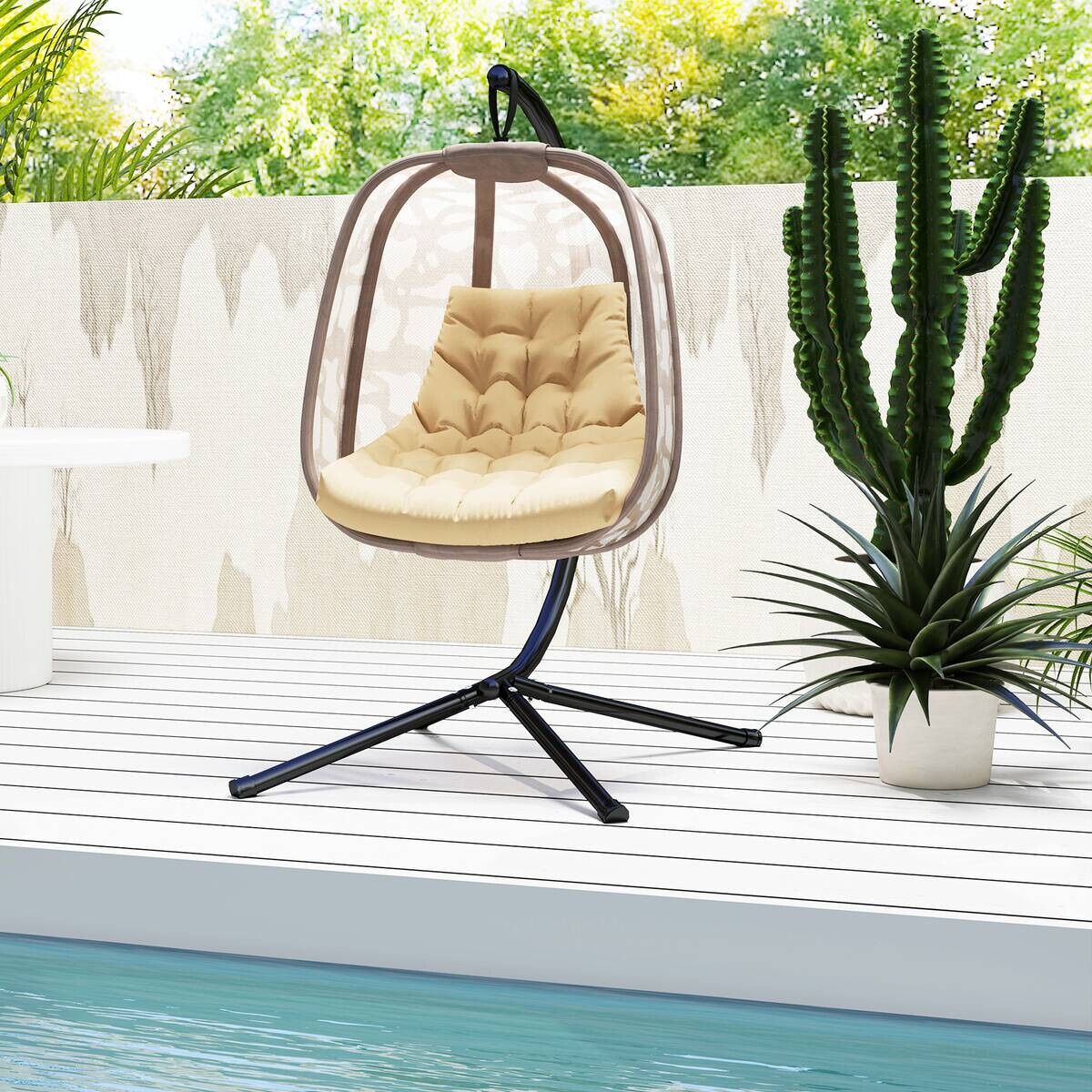 Outsunny Sitzkissen beige Schaumstoff B/H/L: ca. 100x8x120 cm