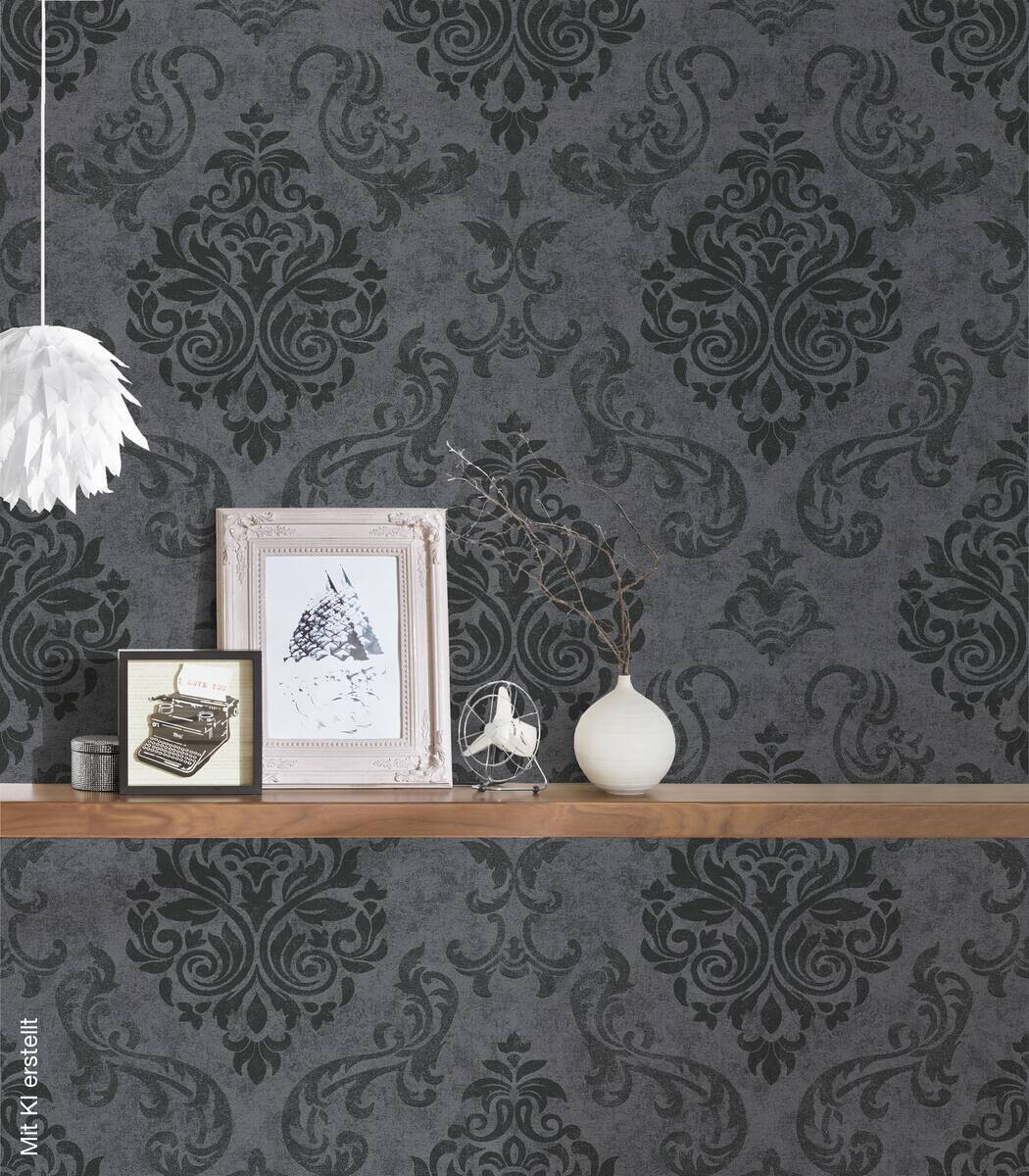 A.S.Creation Vliestapete Memory 3 Barock schwarz B/L: ca. 53x1005 cm