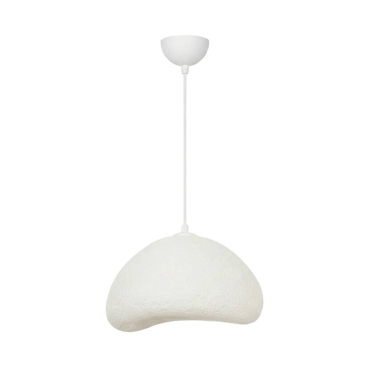 Pendelleuchte weiß Metall Fiberglas B/H/T/L: ca. 21x120x21x30 cm E27 1 Brennstellen