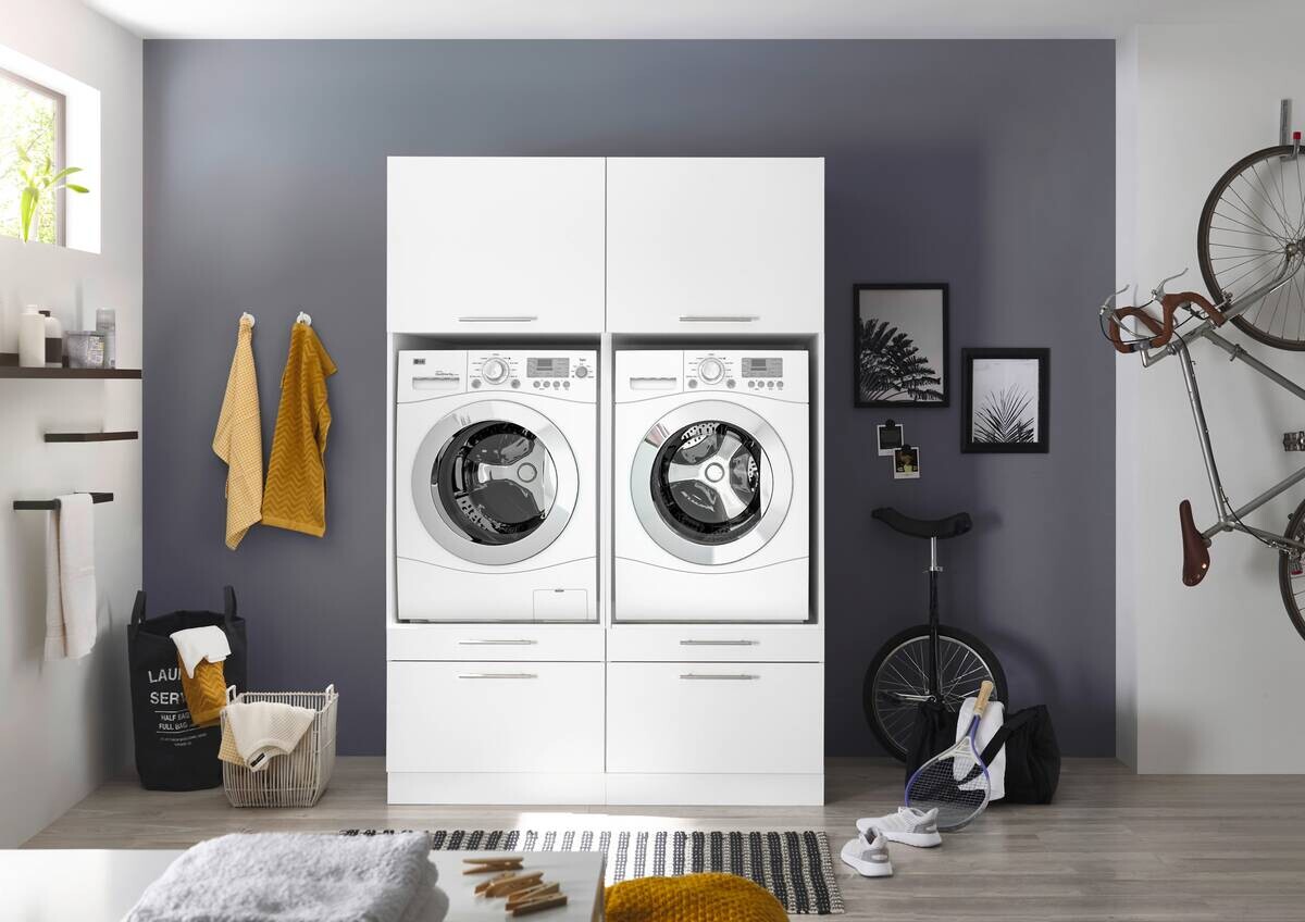 Respekta Hauswirtschaftsraum-Set Clara weiß matt B/H/T: ca. 134,8x200x67,6 cm