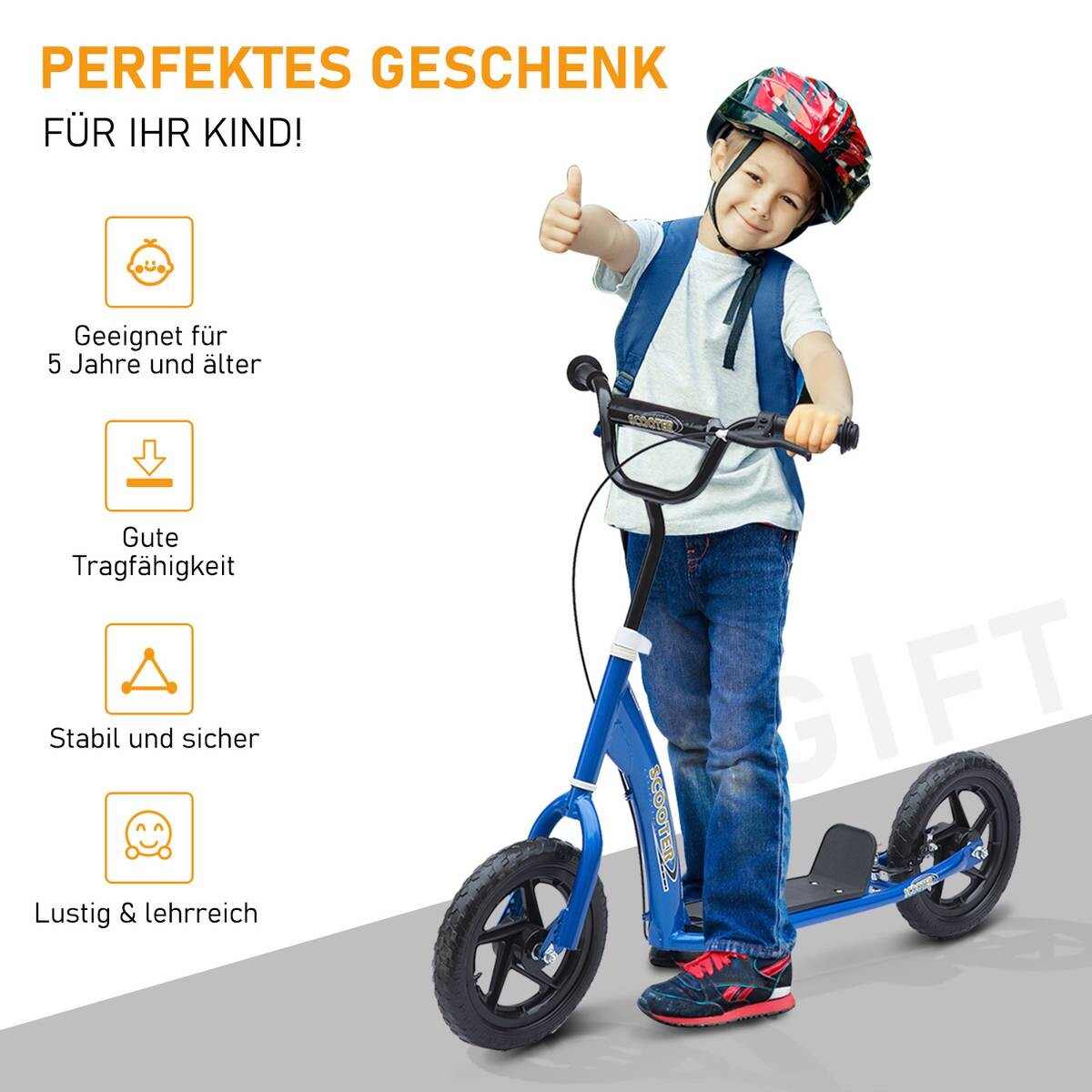 HOMCOM Kinderroller blau