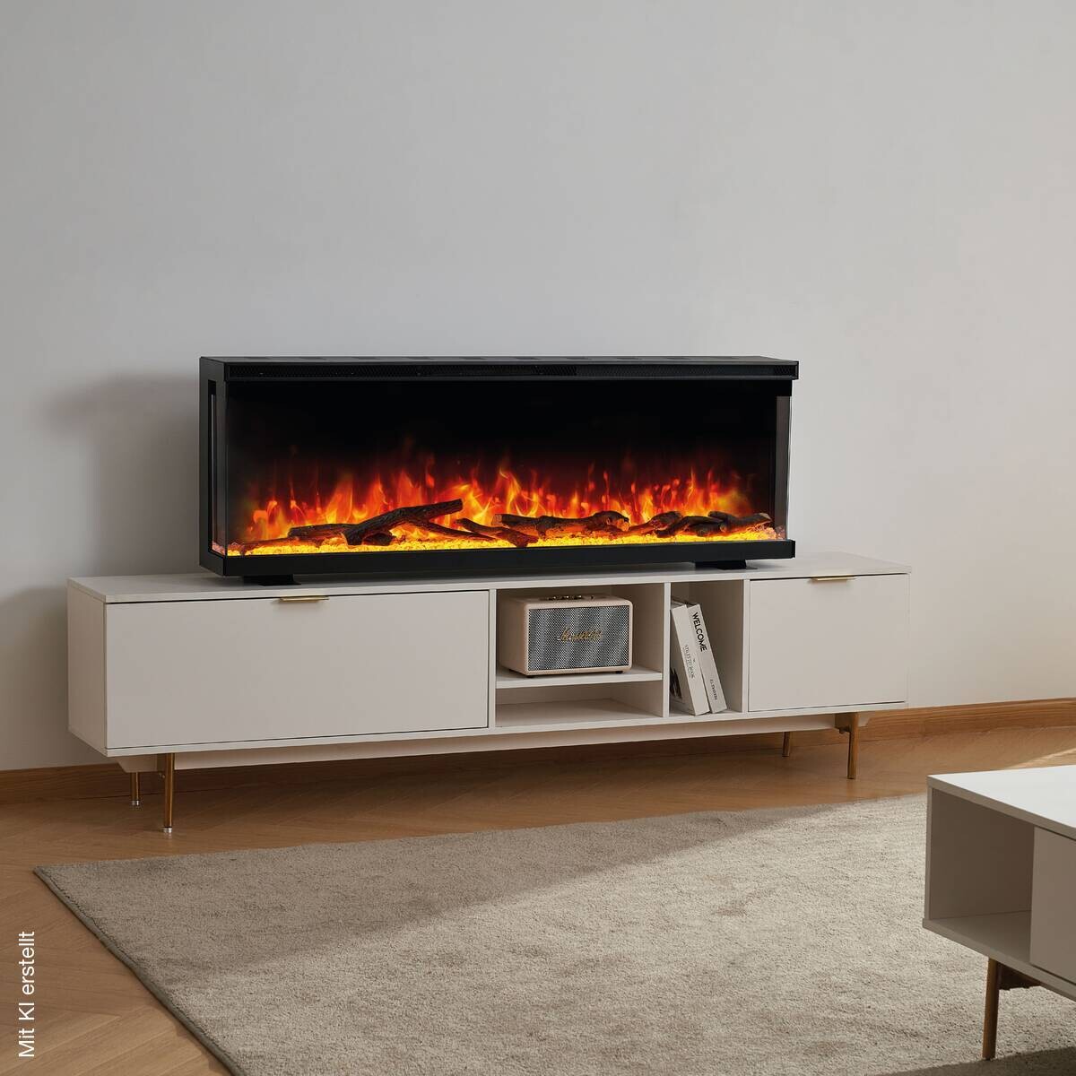 KAMINIO Elektrischer-Kamin LEA schwarz Metall B/H/T: ca. 107,1x43x20 cm ca. 1800 W