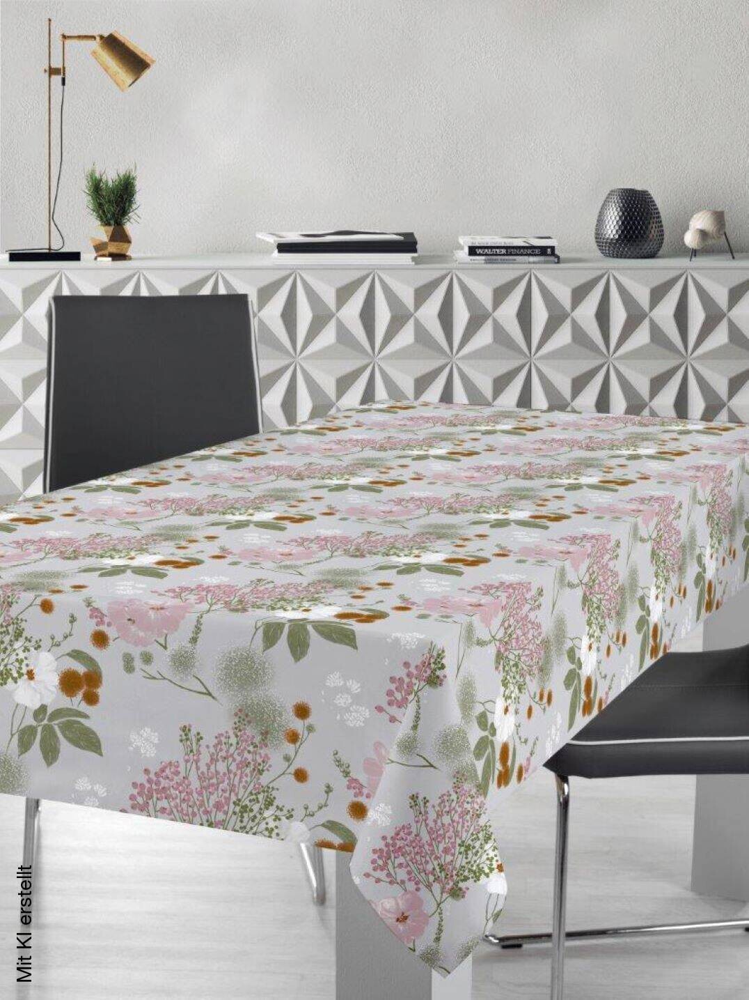 Milano Abwaschbarer Tischbelag Frühjahrsblume rosé B: ca. 140 cm