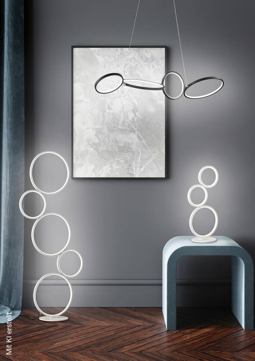 TRIO Stehlampe Rondo weiß Metall B/H: ca. 47x115 cm