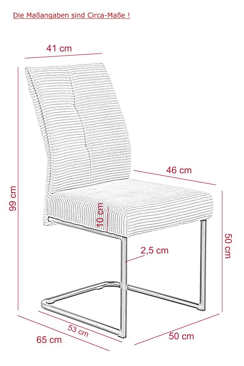Schwingstuhl Dagmar, 2er-Set anthrazit Metall B/H/T: ca. 50x99x65 cm