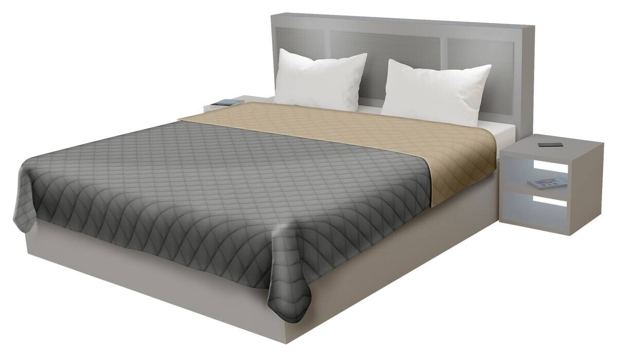 Tagesdecke grau Polyester B/L: ca. 220x240 cm
