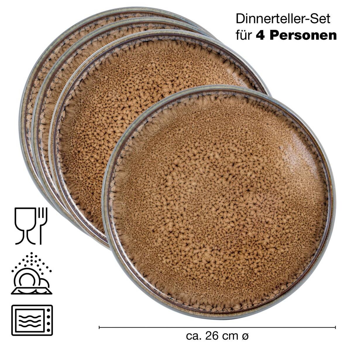 Moritz & Moritz Essteller flach beige Steinzeug D: ca. 27,5 cm