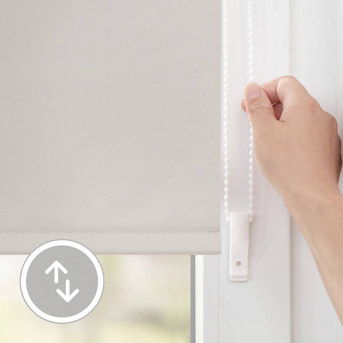 LICHTBLICK Thermo Klebe-/Klemmrollo Verdunklungsqualität creme B/L: ca. 60x220 cm
