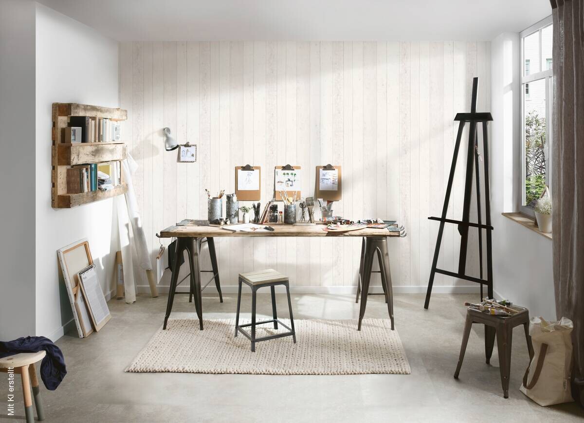 A.S.Creation Vliestapete Best of Woodn Stone 2nd Edition Holzoptik weiß B/L: ca. 53x1005 cm