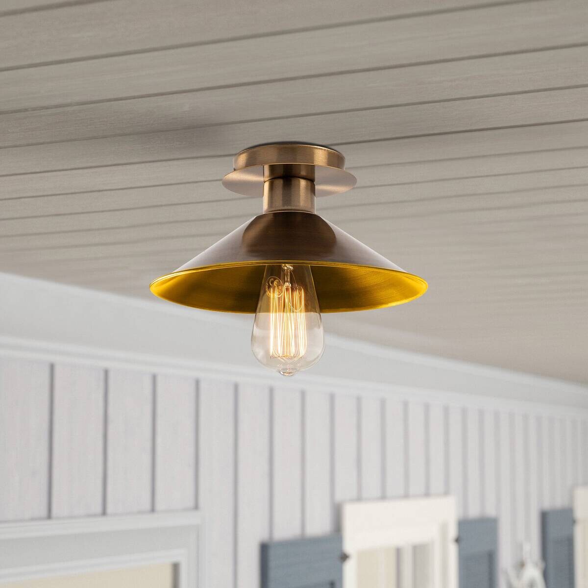 Opviq Deckenleuchte Berceste bronze Metall B/H/T/L/D: ca. 24x12x24x24x24 cm E27 1 Brennstellen