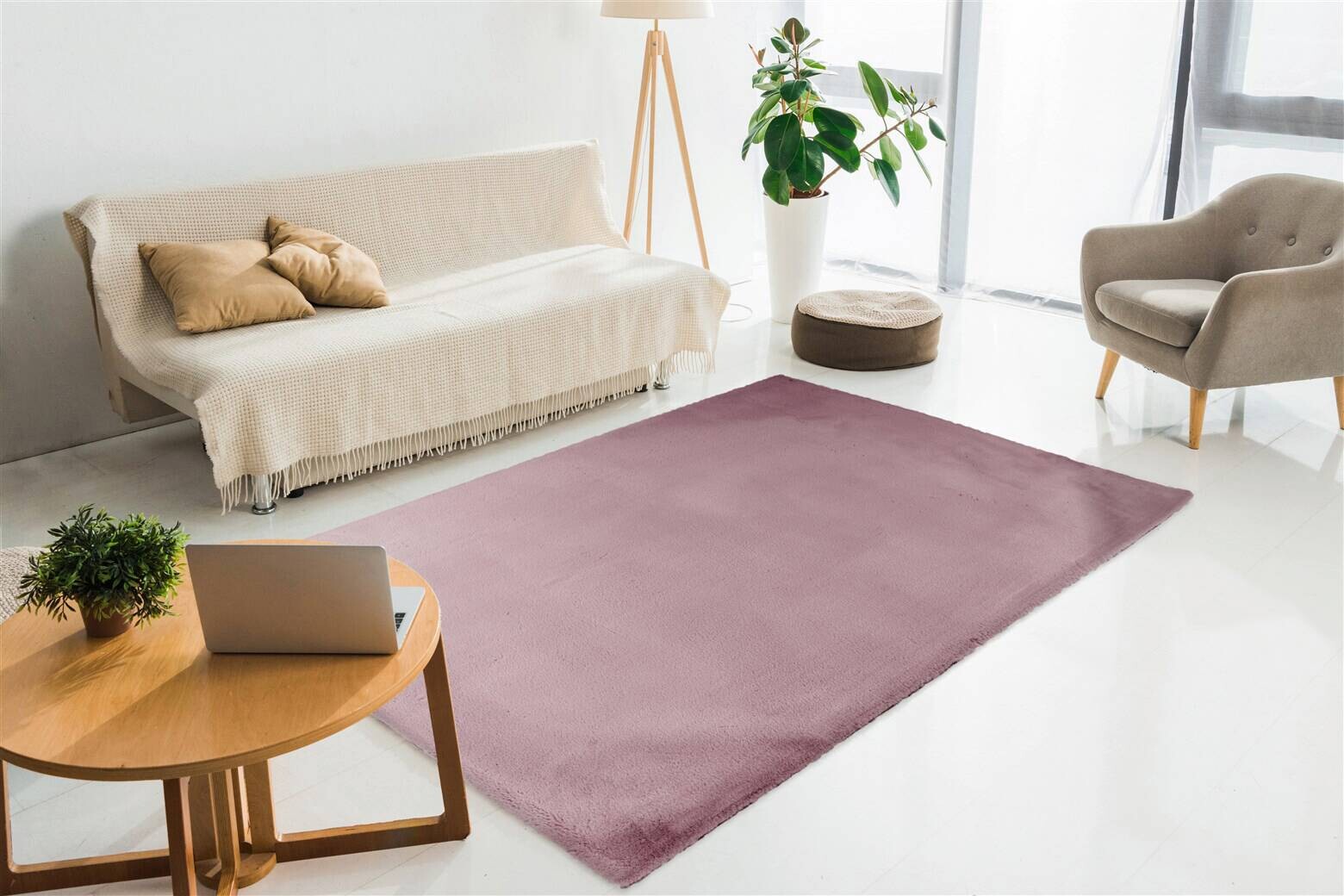 Padiro Hochflorteppich Rabbit Light 525 rosa B/H/L: ca. 200x3,6x290 cm