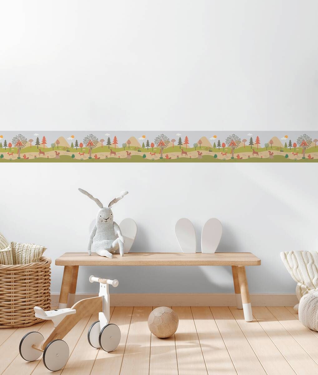 A.S.Creation Bordüre beige grau grün B/H/D: ca. 18x500x6,8 cm