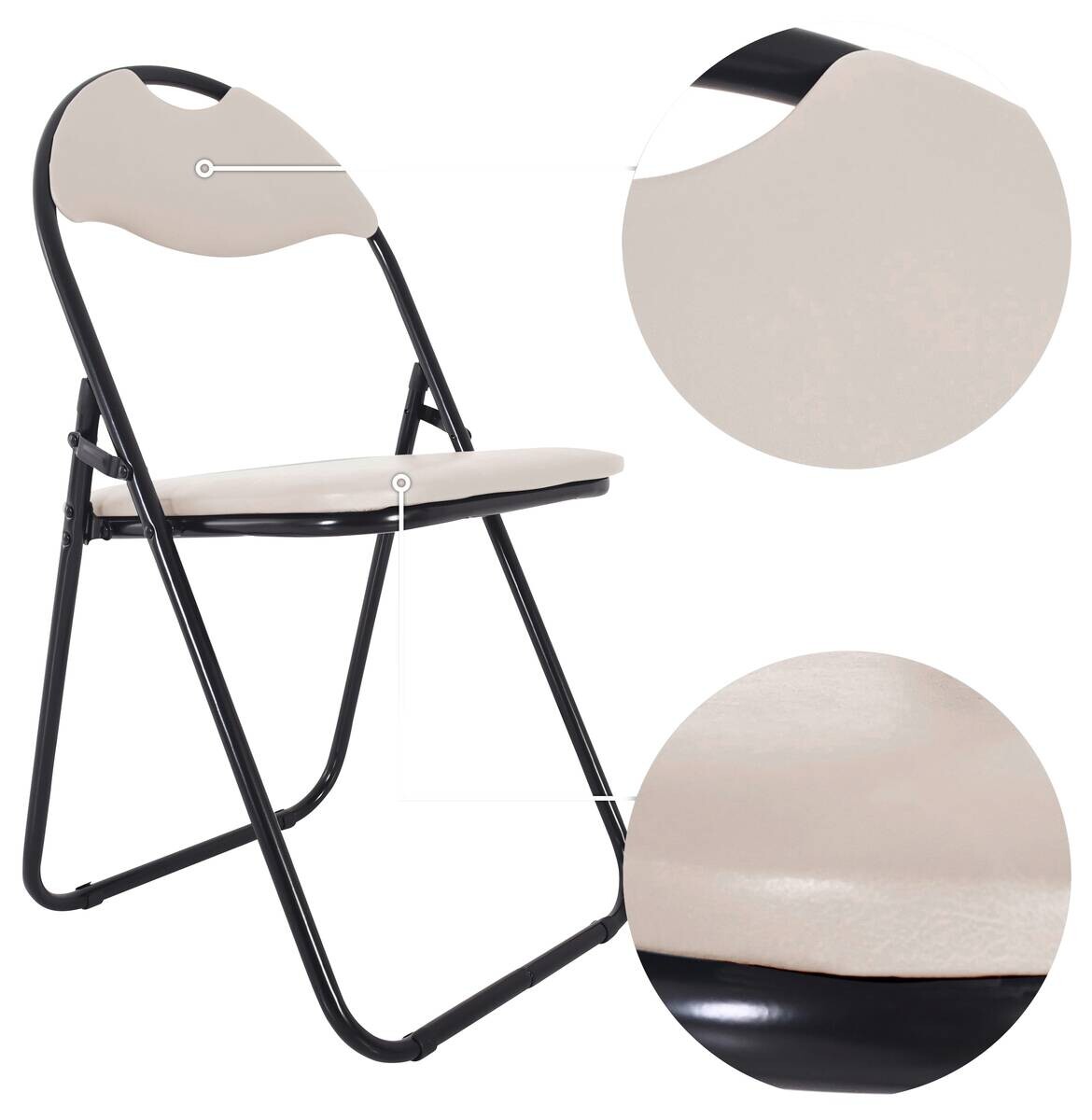 Klappstuhl Ben Cappuccino Kunstleder B/H/T: ca. 45x81x38 cm