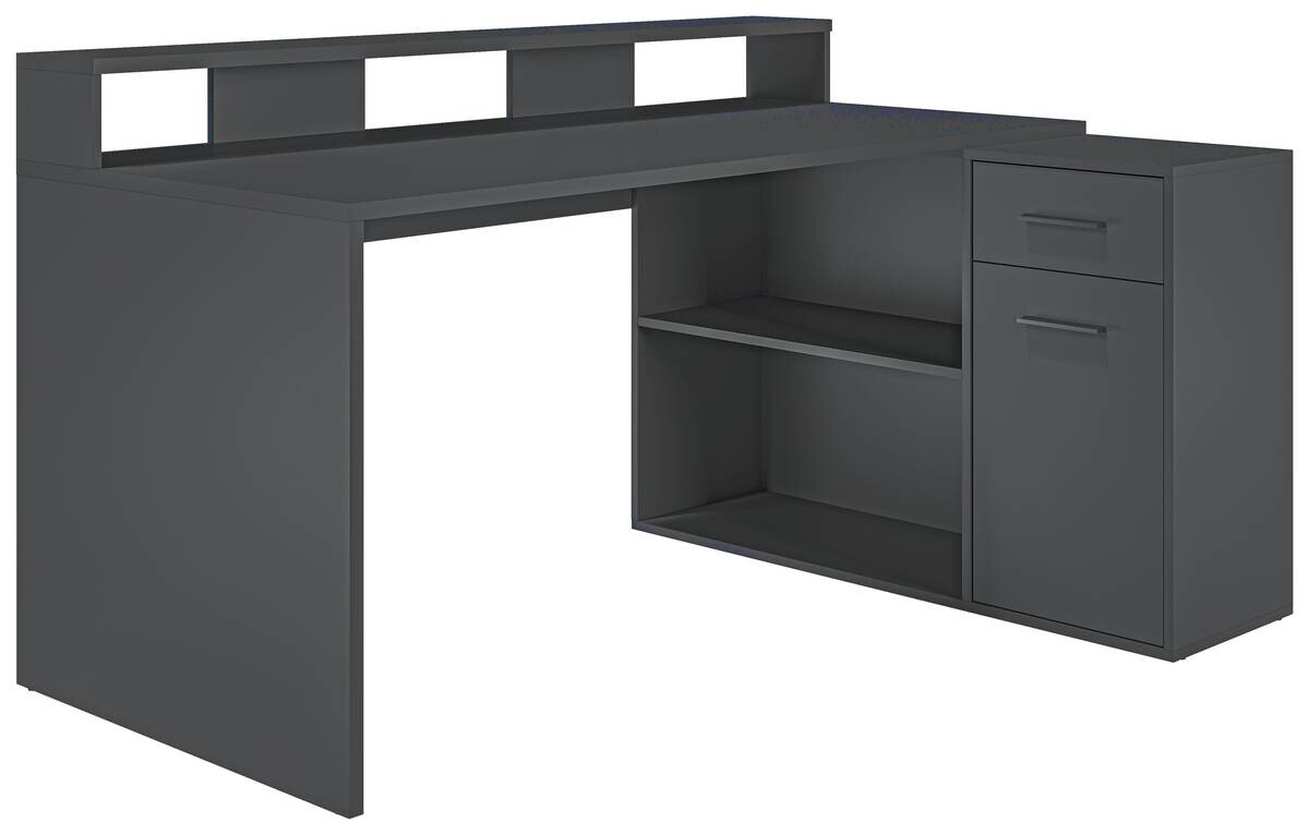 Schreibtisch Gamer anthrazit matt B/H/T: ca. 160x92x115 cm