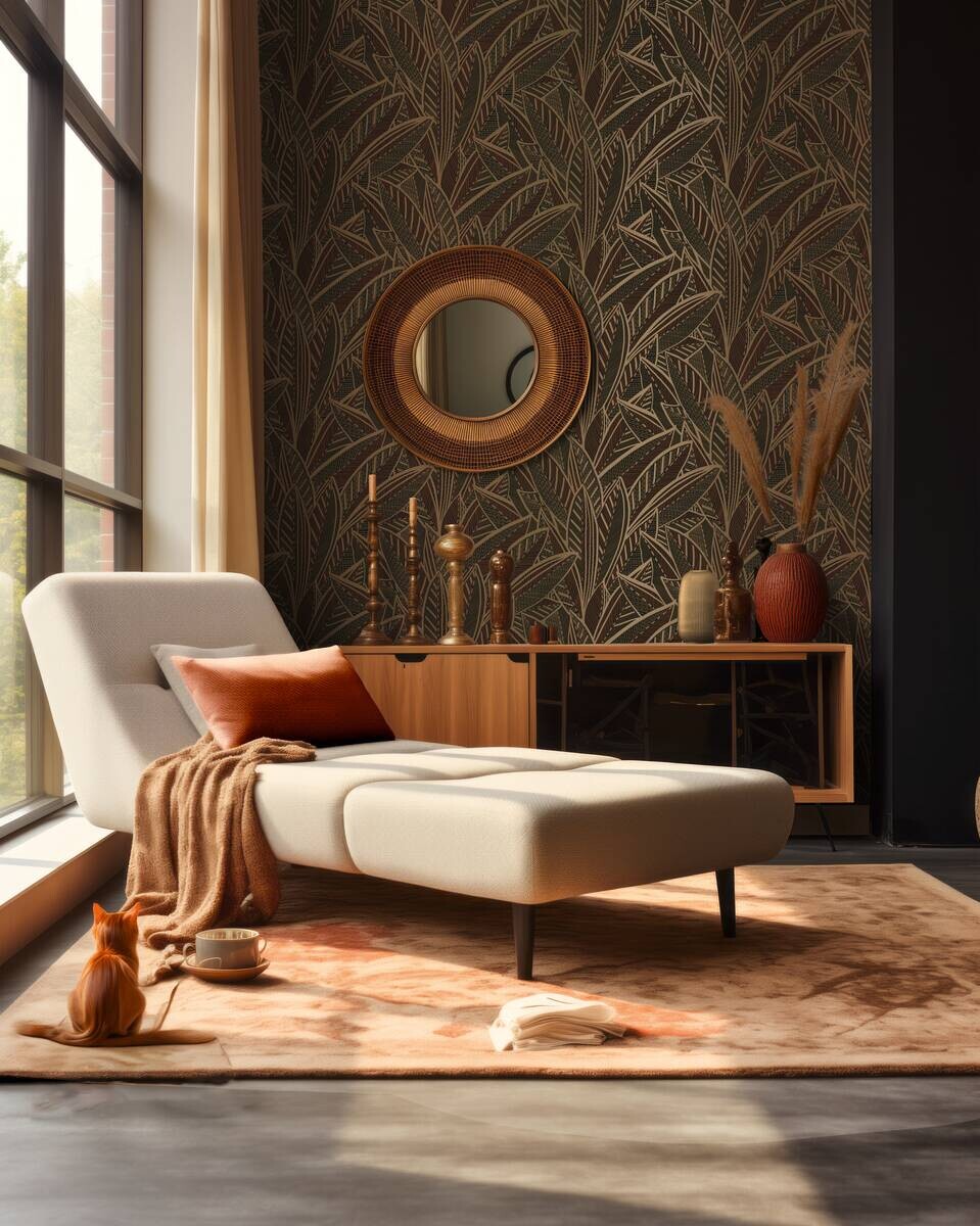 A.S.Creation Vliestapete gelb rot braun B/H/D: ca. 53x1005x9,7 cm