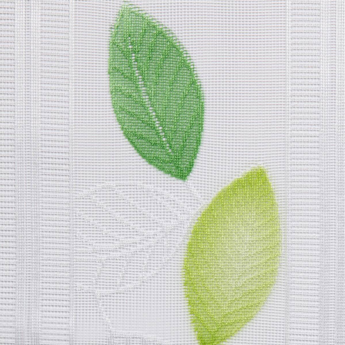 Scheibengardinen-Meterware Blatt grün H: ca. 45 cm