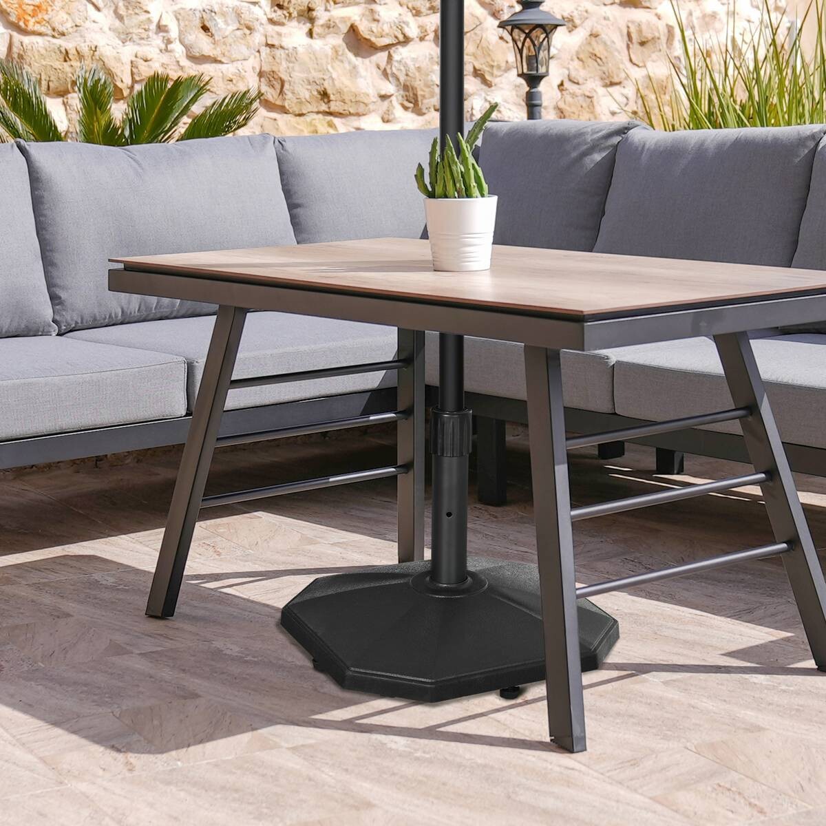 Outsunny Sonnenschirmständer schwarz Polyethylen B/H/L: ca. 46x39x46 cm