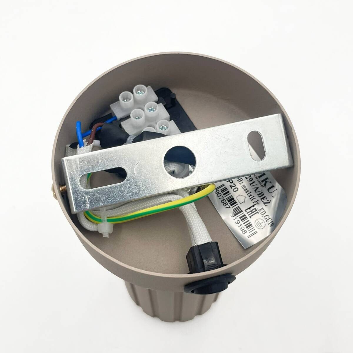 Lamkur Wandleuchte Prisma beige Stahl B/H/L: ca. 8x16x8 cm GU10 1 Brennstellen