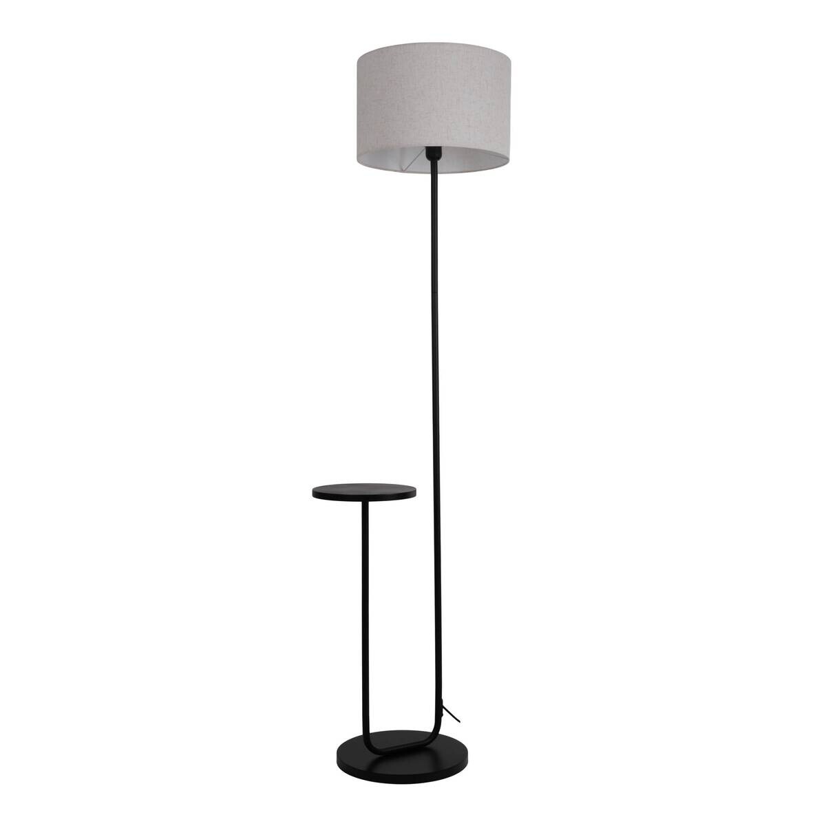 Näve Leuchten Stehlampe schwarz Metall Textil B/H/T: ca. 50x157x35 cm E27 1 Brennstellen