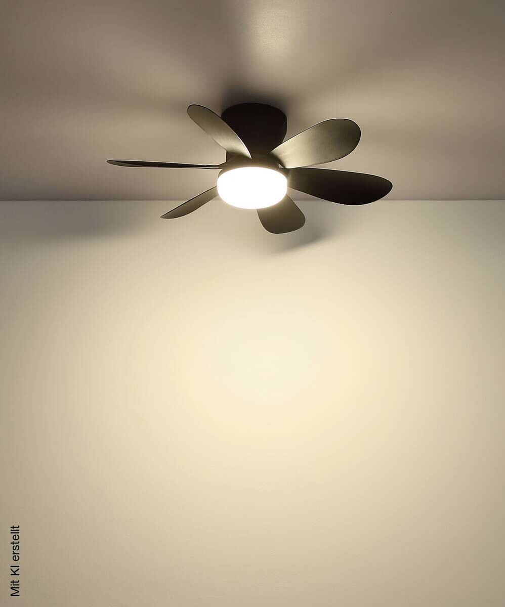 GLOBO LED-Deckenventilator Opal schwarz H/D: ca. 16,5x51 cm max. 5 W