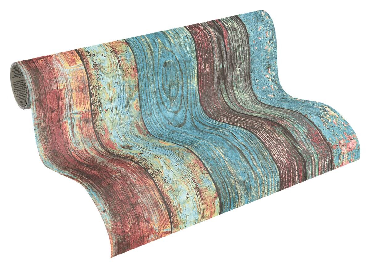 A.S.Creation Tapete blau braun beige B/H/D: ca. 52x250x7,5 cm