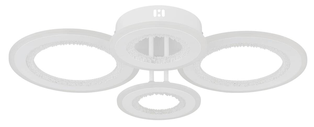 GLOBO LED-Deckenleuchte weiß klar Opal Kunststoff Metall B/H/L: ca. 42x12x59 cm 1 Brennstellen