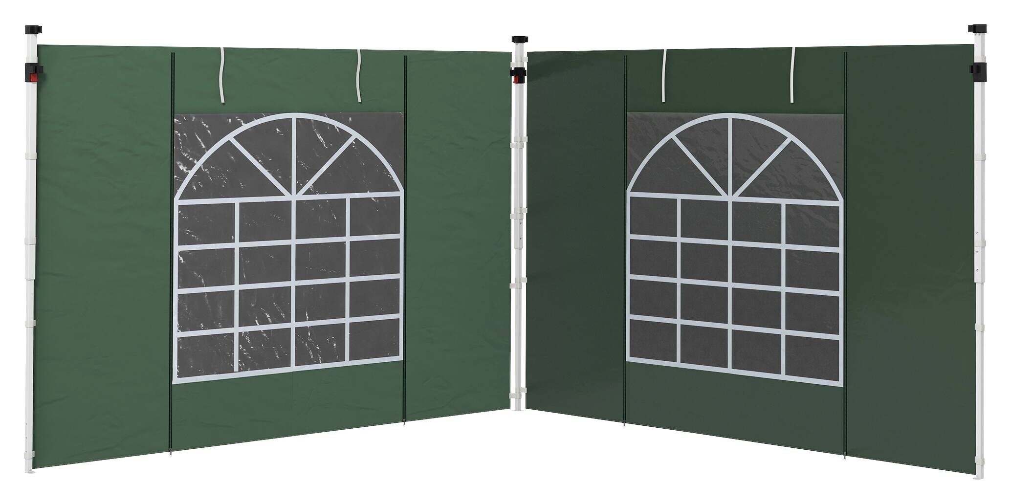 Outsunny Seitenteile für Pavillon grün Polyester B/H/L: ca. 295x195x0,01 cm