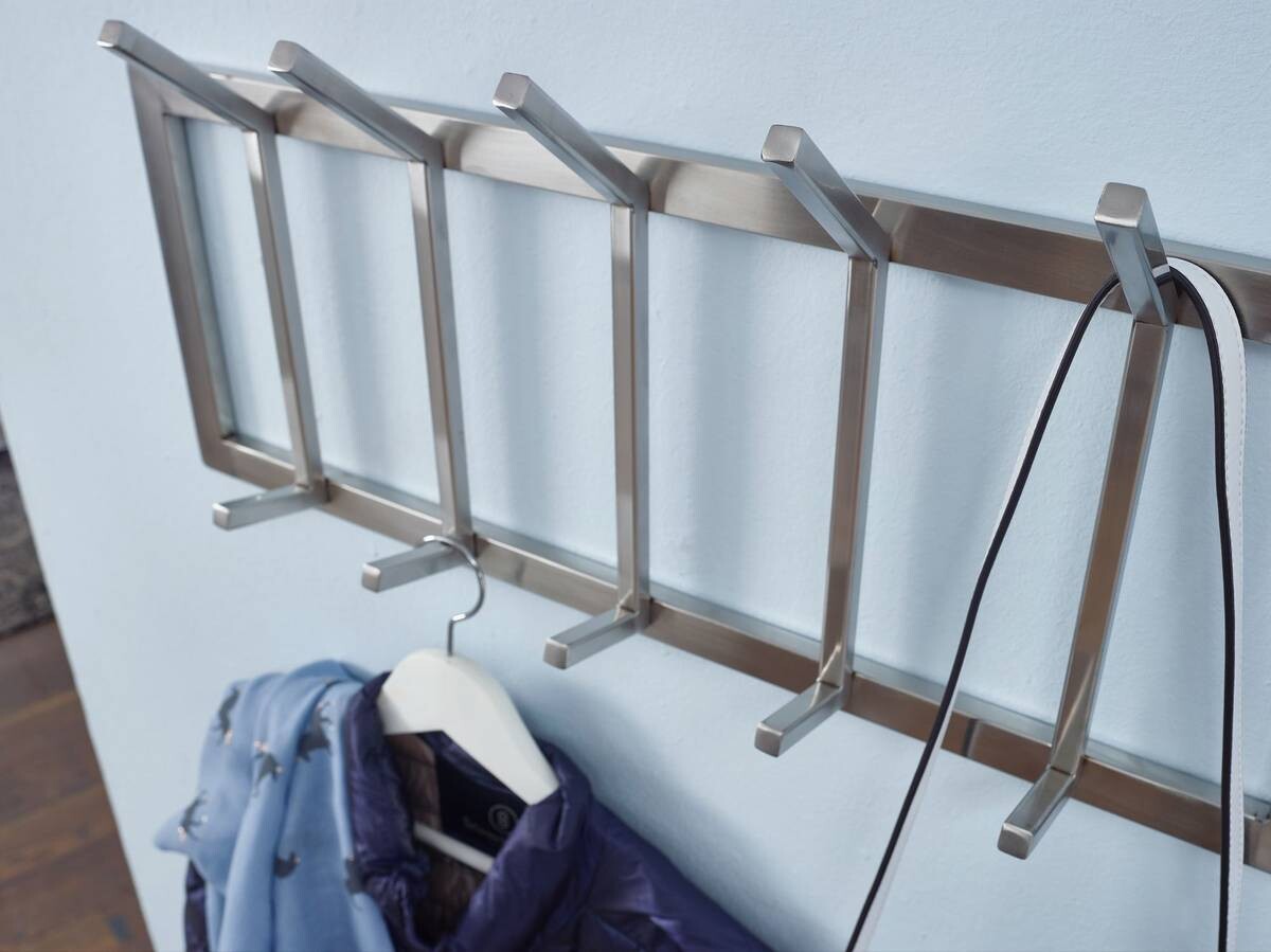 Garderobe Stahl poliert B/H/T: ca. 65x30x10 cm