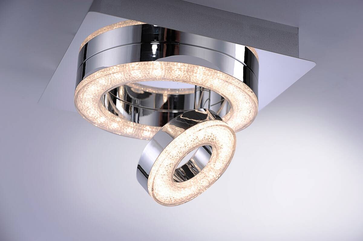Just Light LED-Deckenleuchte 2-flg. Tim Chrom Metall Acryl B/H/L: ca. 17x13x17 cm 1 Brennstellen