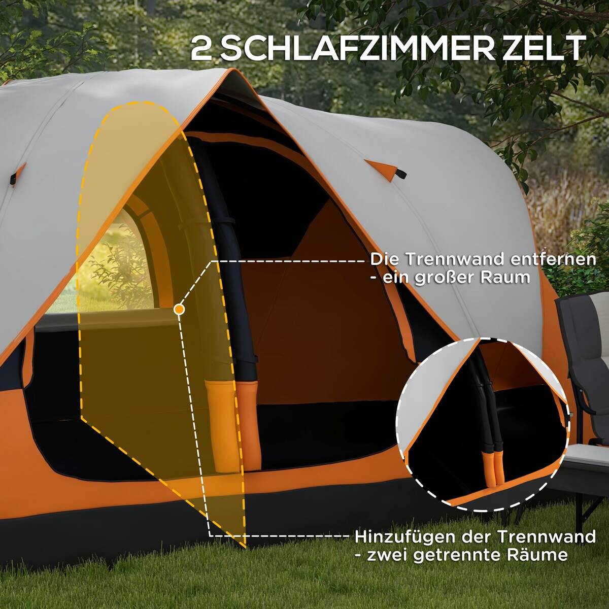 Outsunny Campingzelt B/H/L: ca. 215x180x450 cm