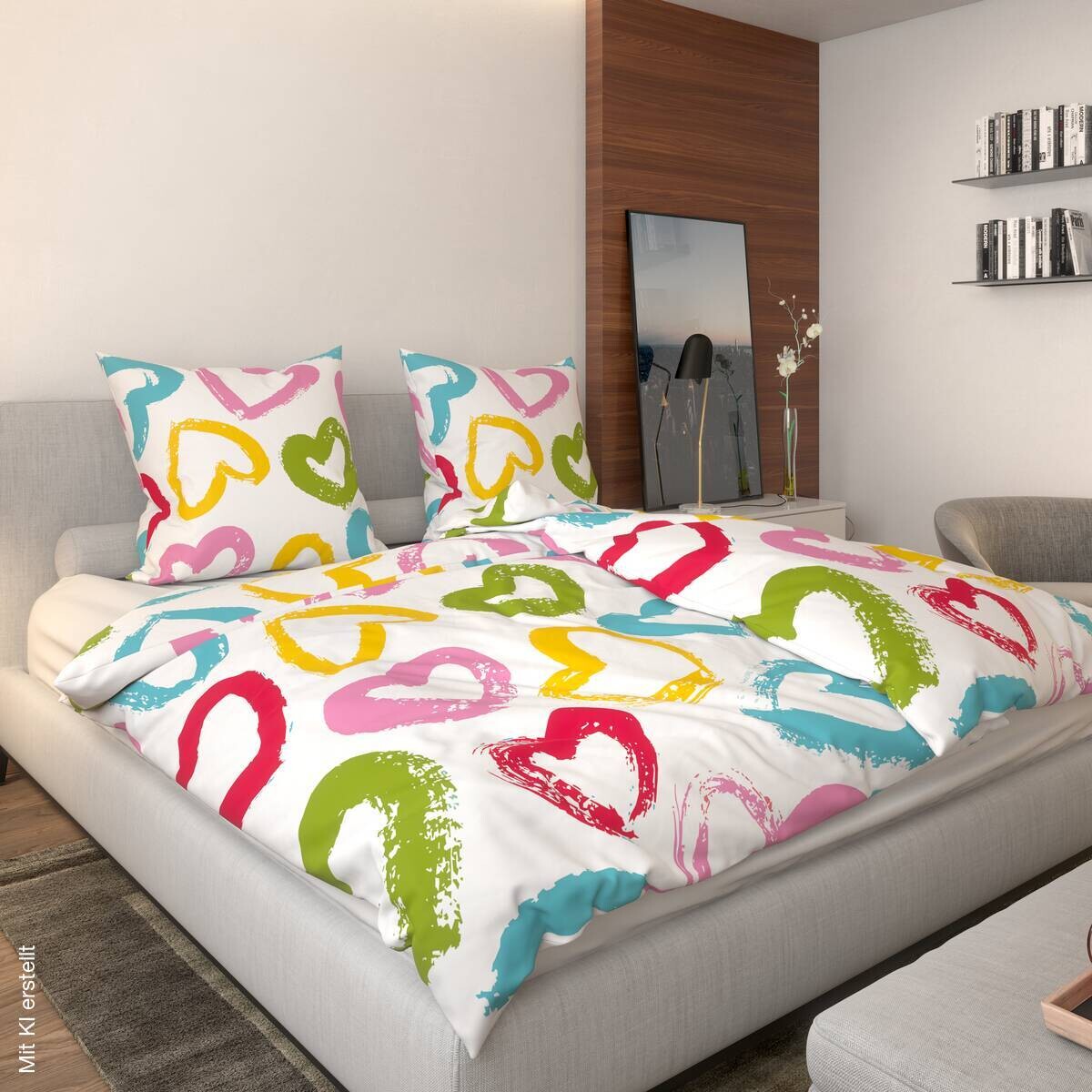 Microfaser Bettwäsche multicolor Polyester B/L: ca. 135x200 cm