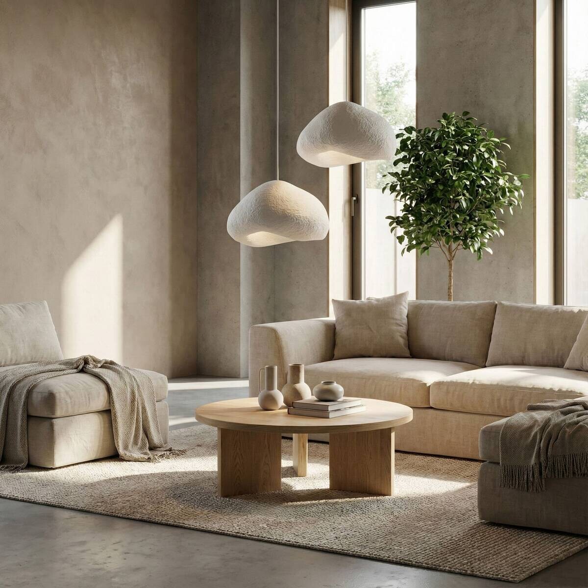 Opviq Pendelleuchte weiß Metall Fiberglas B/T/L: ca. 50x46x50 cm E27 2 Brennstellen