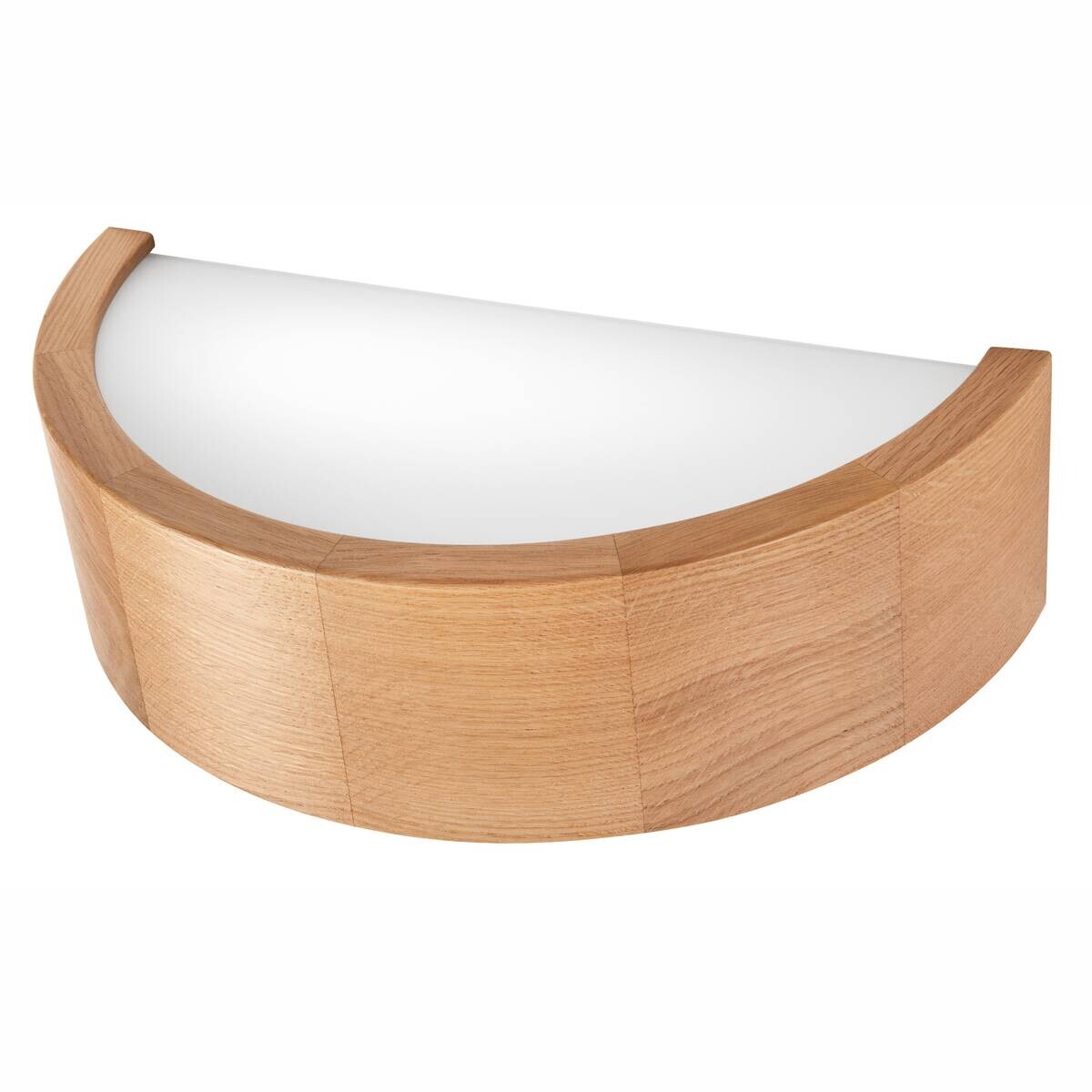 Lamkur Wandleuchte Eiche Glas Holz B/H/L: ca. 20x14x30 cm E27 1 Brennstellen
