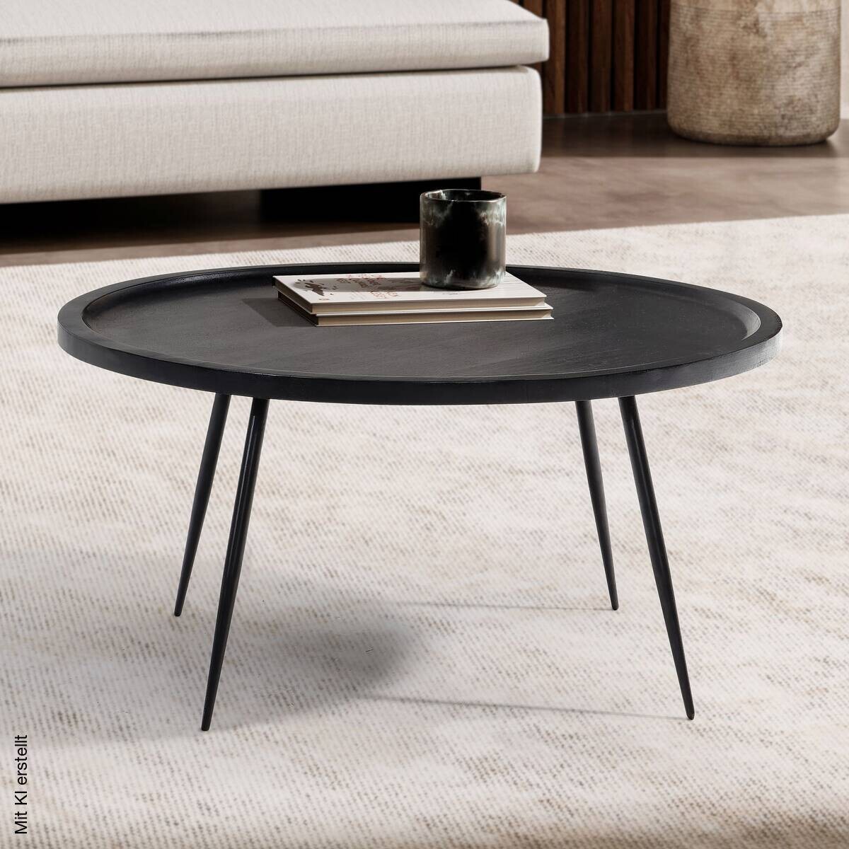Couchtisch schwarz H/D: ca. 38x75 cm