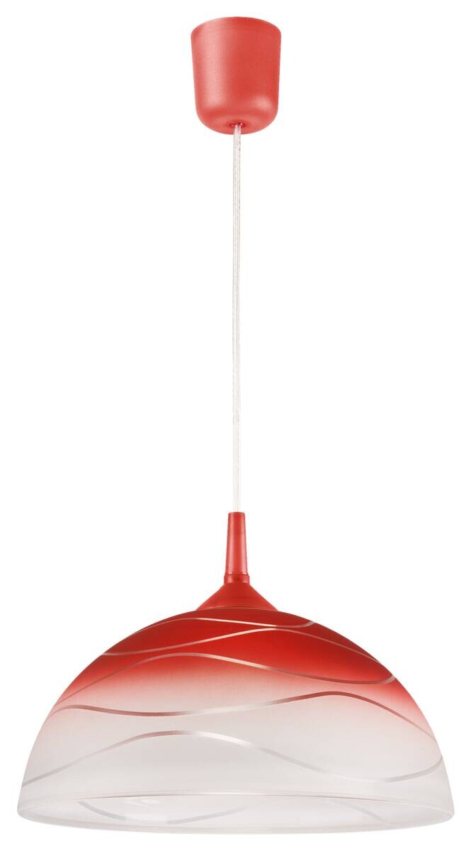 Lamkur Hängeleuchte rot Glas B/H/L: ca. 31x17x31 cm E27 1 Brennstellen