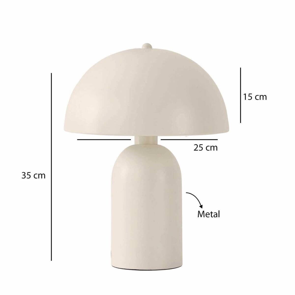 Opviq Tischleuchte creme B/H/T: ca. 25x35x25 cm E27 1 Brennstellen