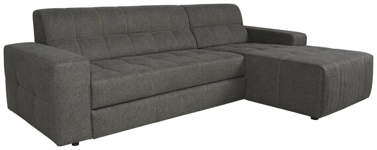 Ecksofa mit Bettfunktion dunkelgrau Flachgewebe B/H/T: ca. 267x93x163 cm
