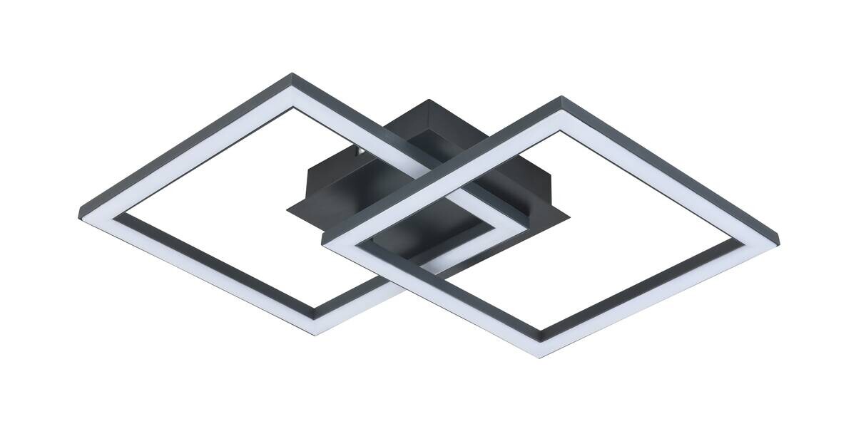 Deckenleuchte schwarz Kunststoff B/H/L: ca. 33x7x53 cm
