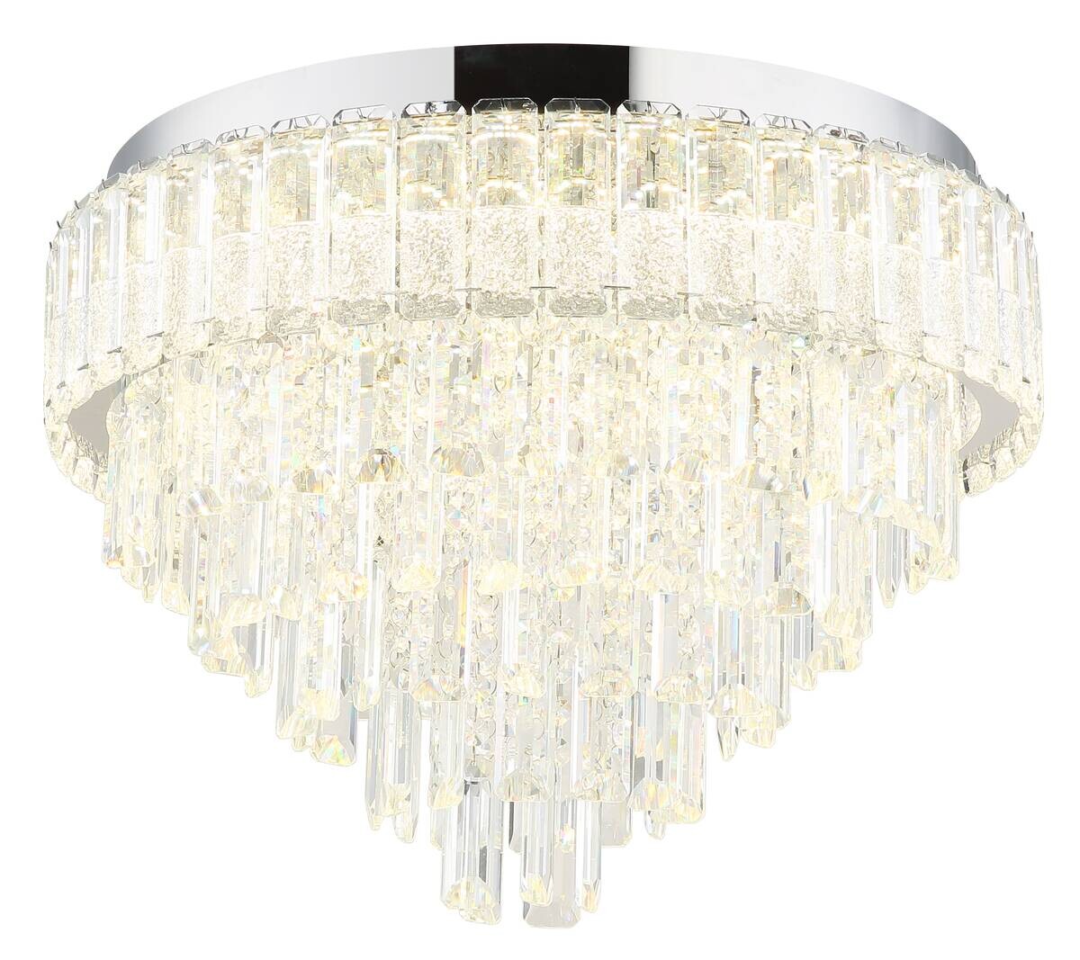 GLOBO LED-Deckenleuchte CRYSTALIA Edelstahl H/D: ca. 36x49 cm 1 Brennstellen
