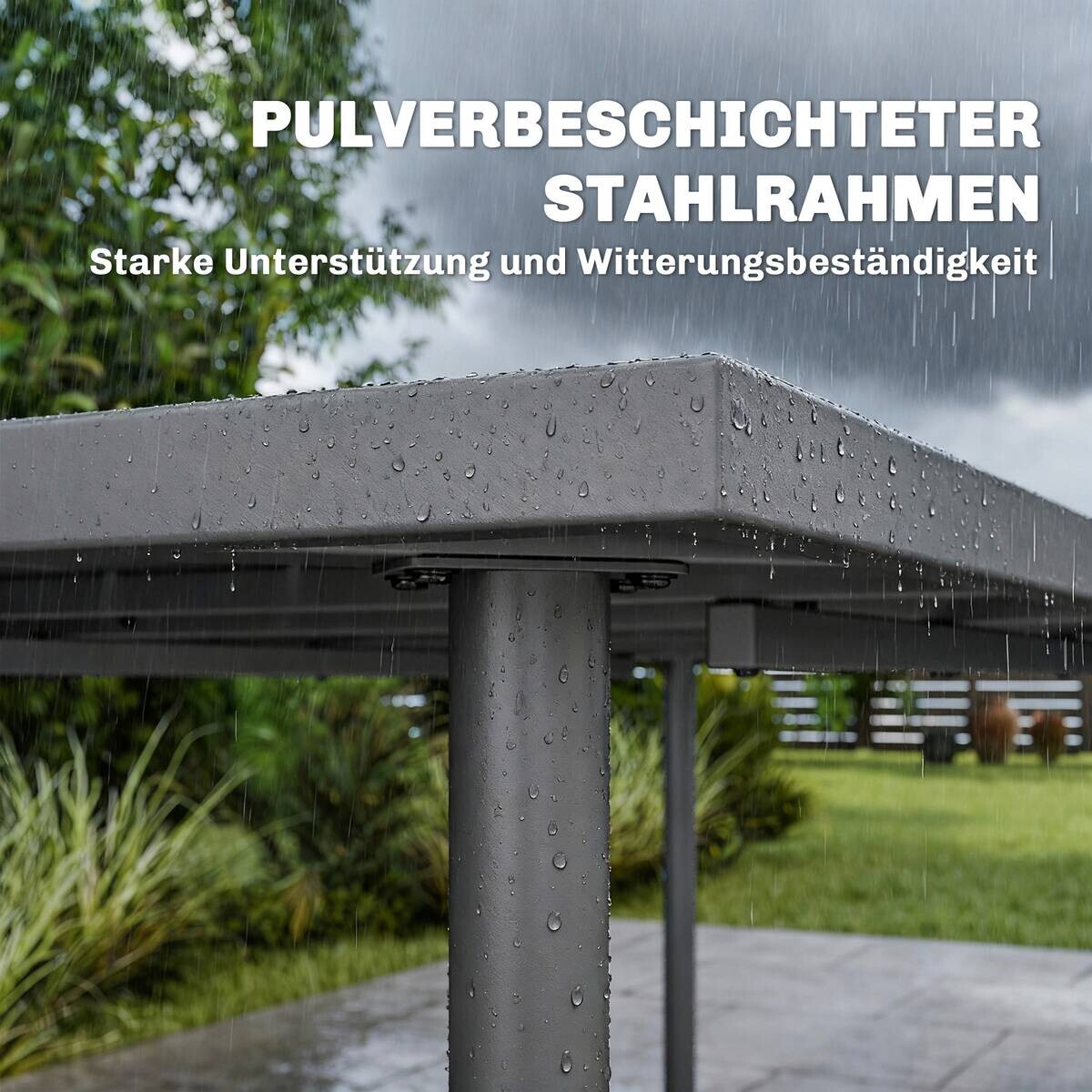 Outsunny Gartentisch dunkelgrau Metall B/H/L: ca. 80x74x165 cm